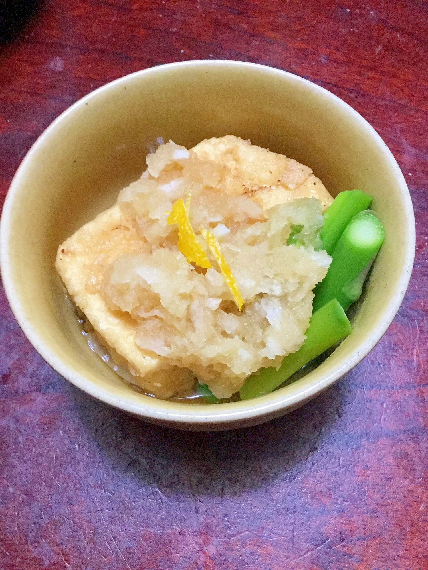 揚げ出し豆腐withアスパラ！