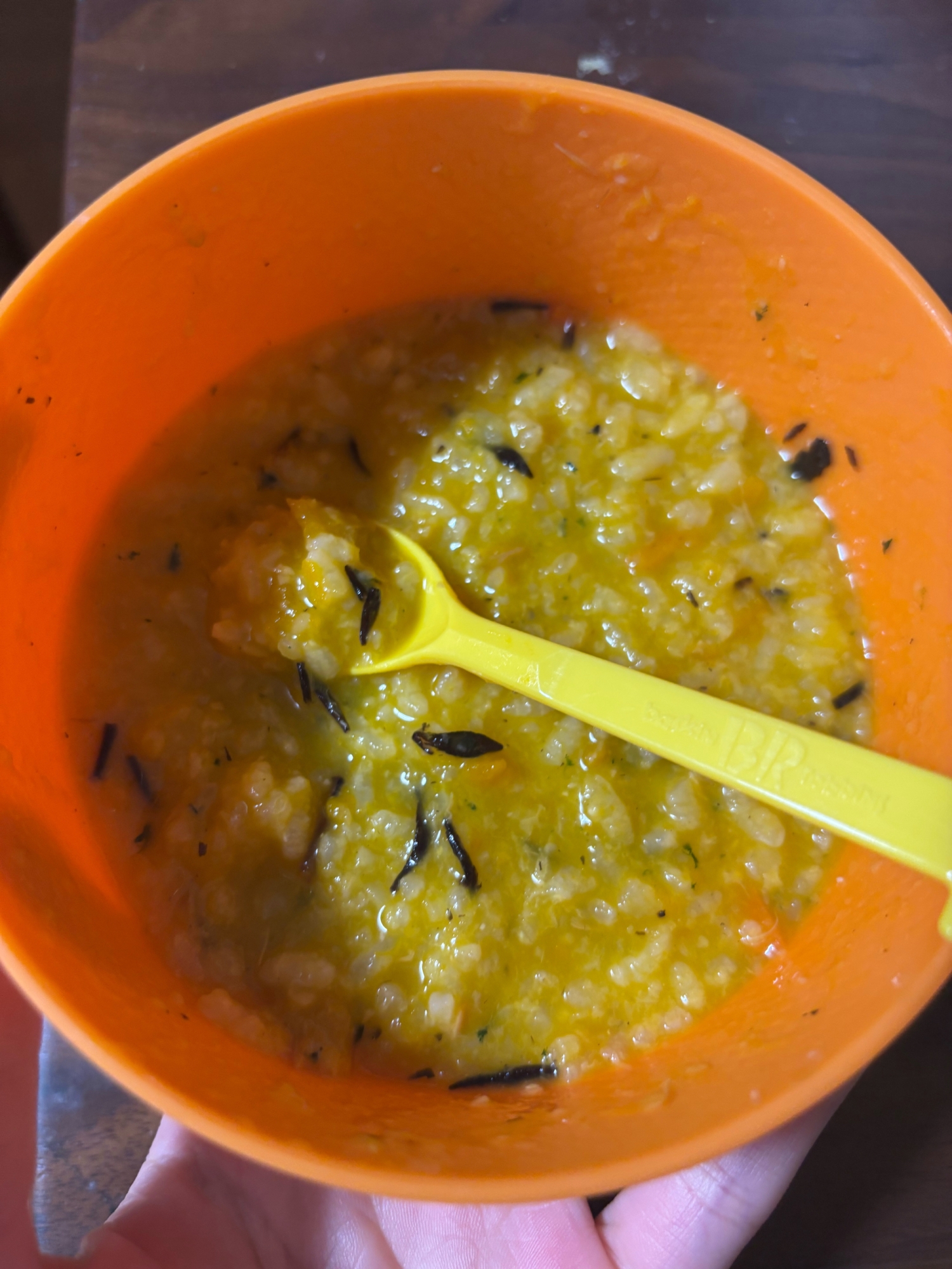 余ったかぼちゃおやきを使ったかぼちゃご飯の離乳食