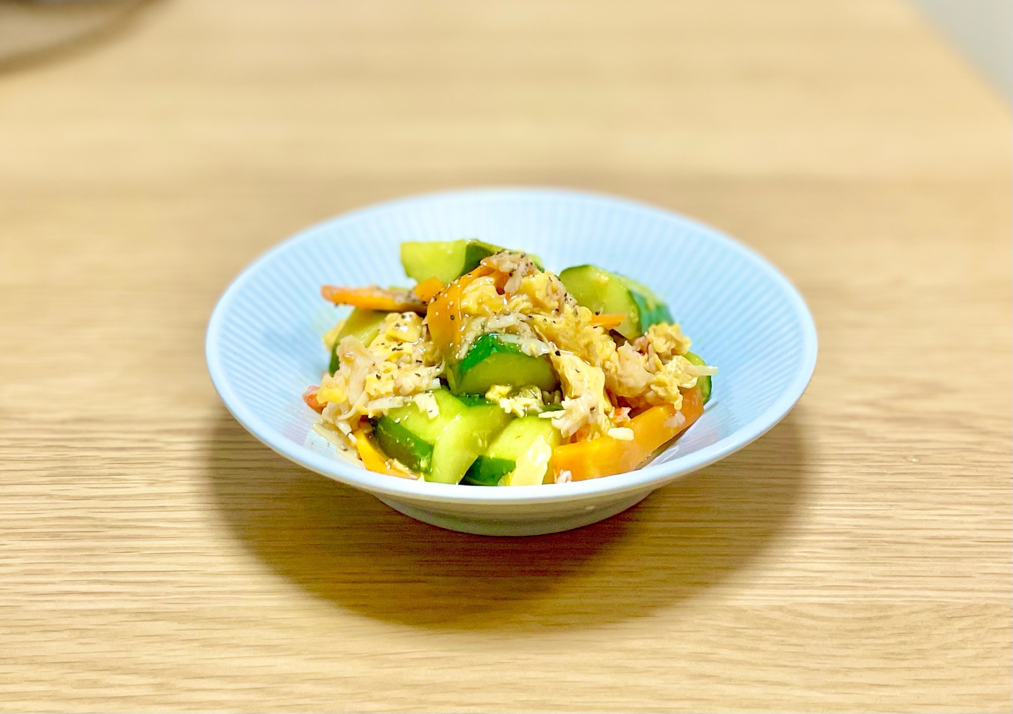 胡瓜と玉子の甘酢炒め