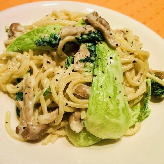 秋冬野菜の味噌クリームパスタ