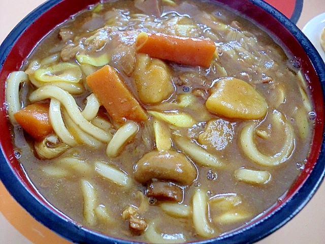 残ったカレーで♪生姜たっぷりカレーうどん