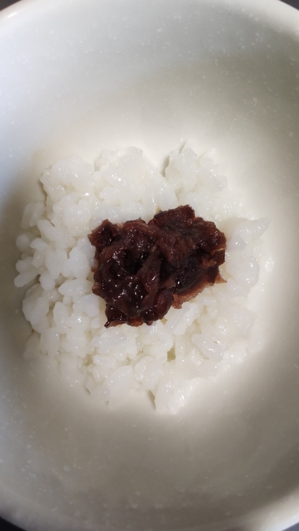 小豆乗せ♡オートミール入りご飯♪