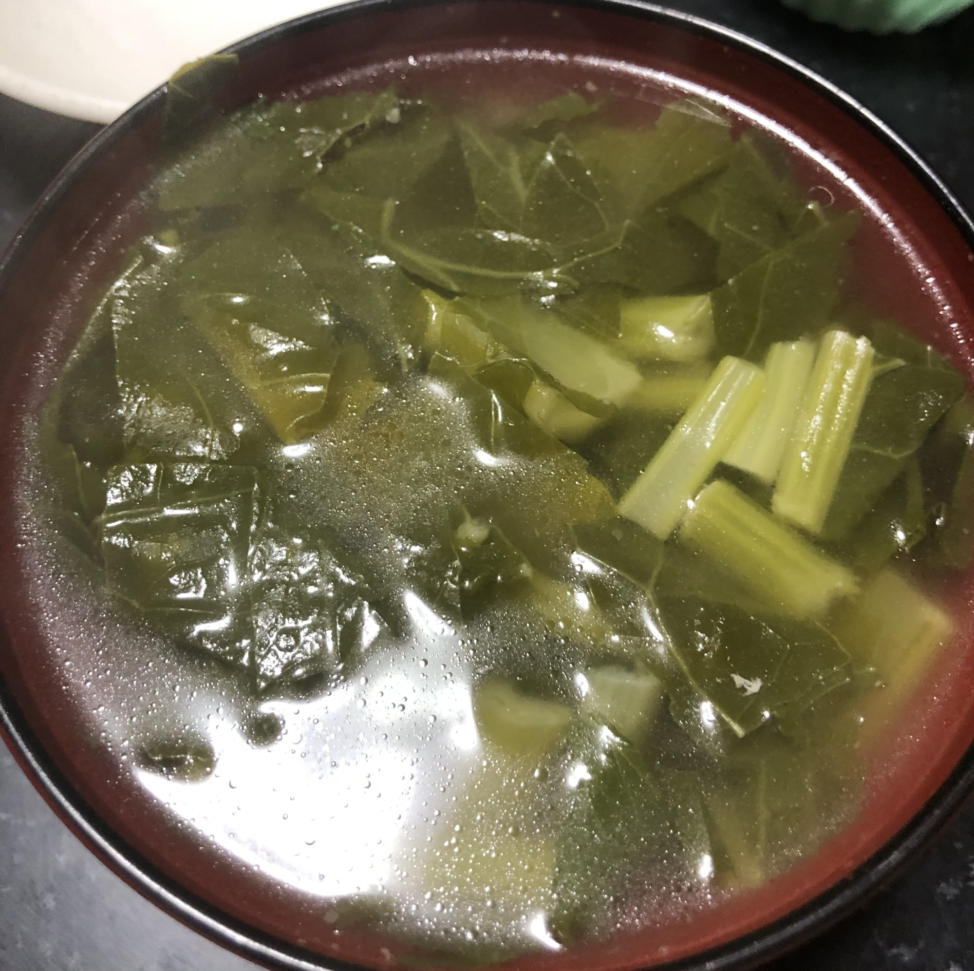 カブの葉の洋風スープ
