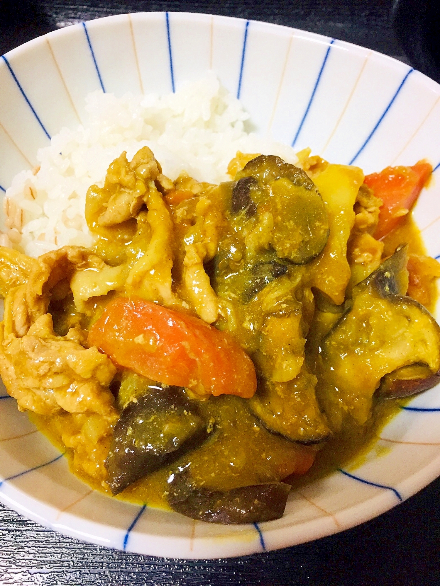 カレー粉で作る！なすと豚バラのカレー