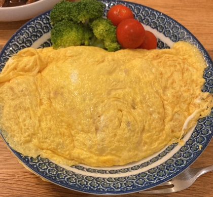 おうちカフェ♪基本のオムライス。包み方のコツも♪