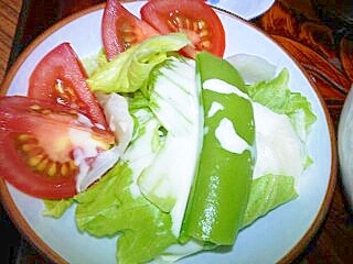 レタス・トマト・スナップエンドウのサラダ