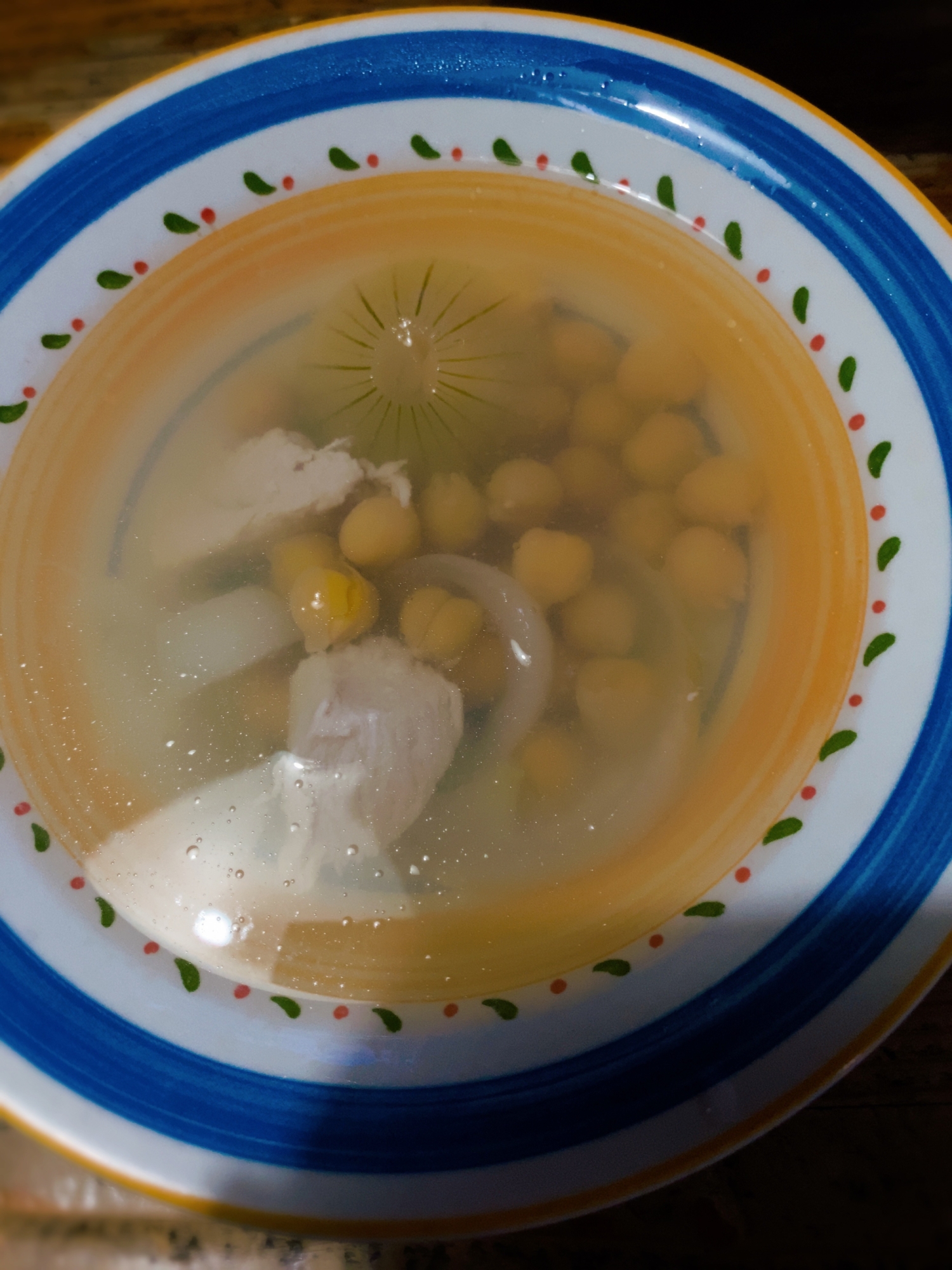 ひよこ豆と玉ねぎのチキンスープ(*´꒳`*)
