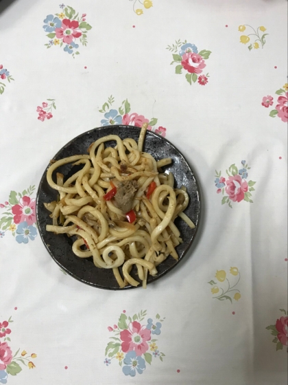 豚肉とキャベツの簡単焼うどん