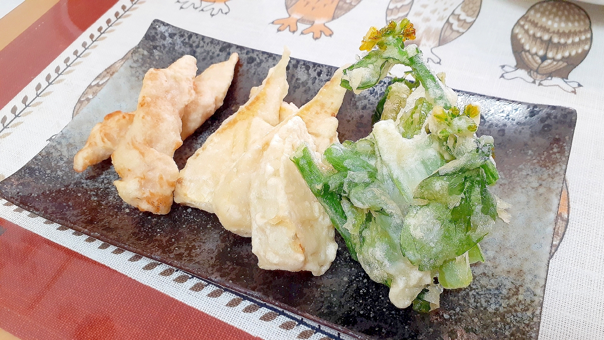鶏と旬の天ぷら