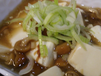 葱があったので乗せました♪ヘルシーであんが豆腐に絡んで美味しかったです(^-^)
ごちそうさまでした(*^￢^*)