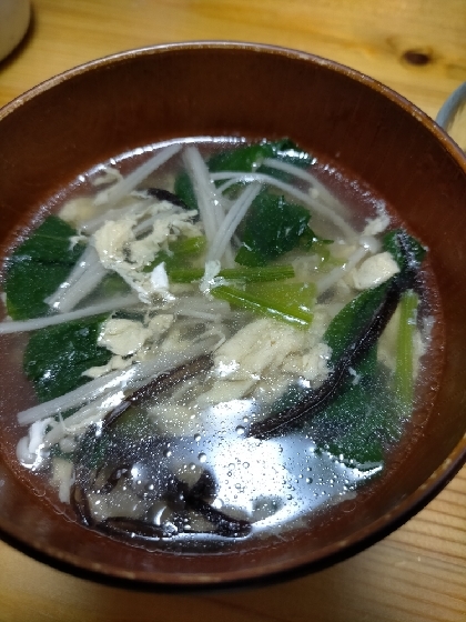 簡単ですぐ作れて美味しかったです。水菜がなかったので、代わりに冷蔵庫にあったほうれん草ときくらげ入れてみました！