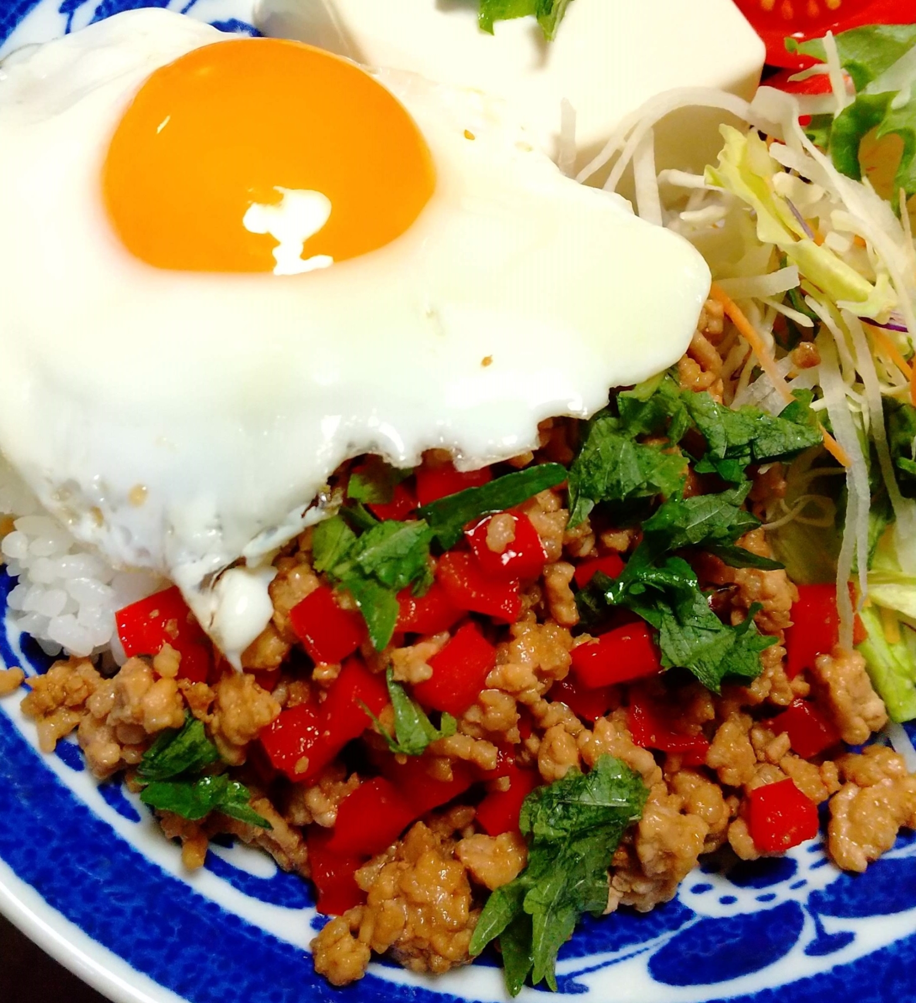 定番調味料だけで作るなんちゃってガパオライス風ご飯