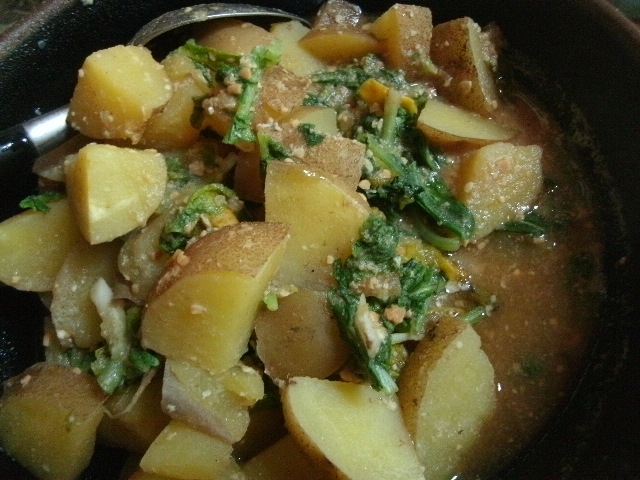 大根菜とジャガイモの煮物