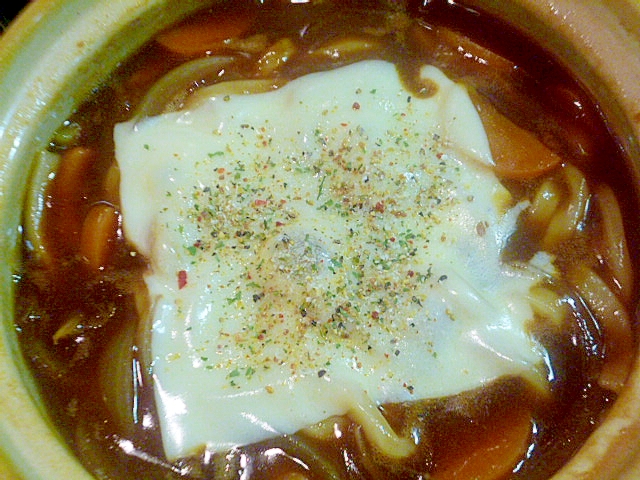 やみつき とろりチーズの鍋焼きカレーうどん レシピ 作り方 By みずたまsweet 楽天レシピ