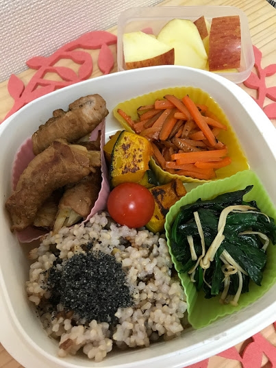 旦那サマ健康弁当☆豚玉ねぎ巻きポン酢焼き