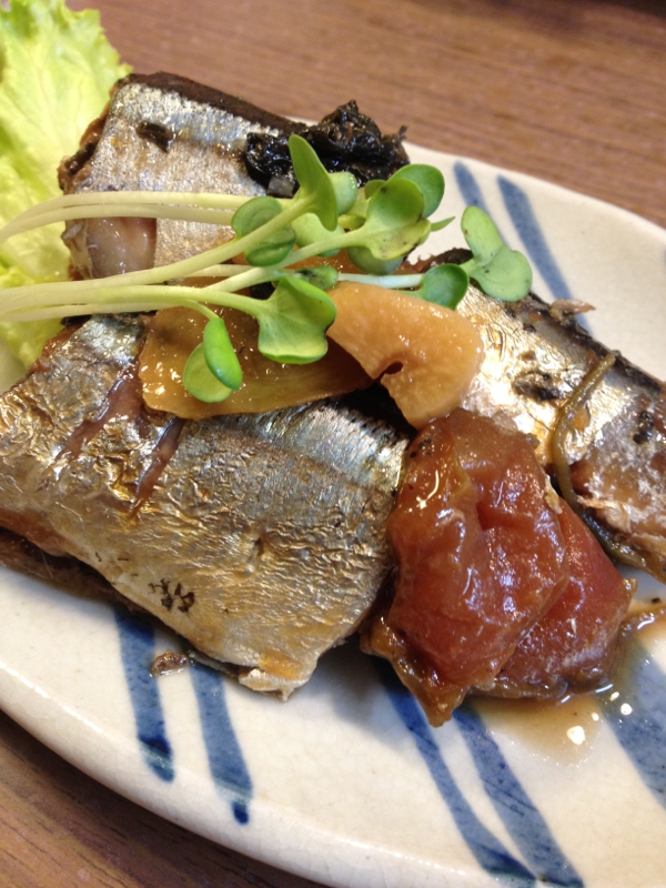 圧力鍋で作る！秋刀魚の梅にんにく