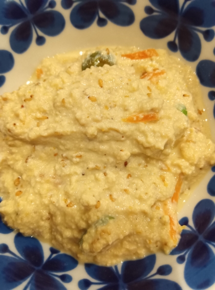 ほうれん草と人参こんにゃくで作る白和え
