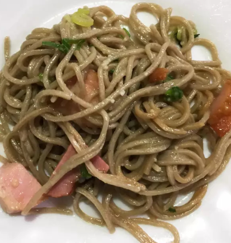 蕎麦のペペロンチーノ