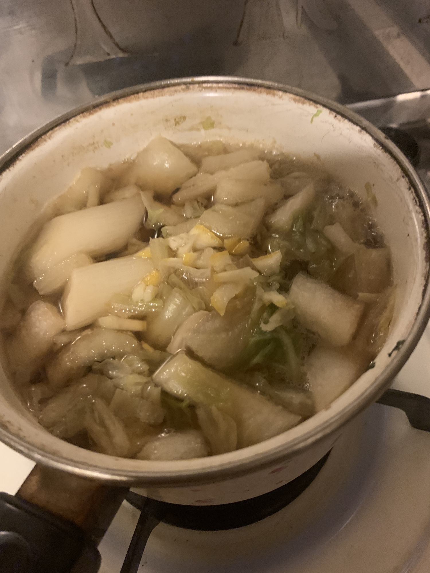塩レモンかおる♩椎茸と長ネギ白菜お吸い物