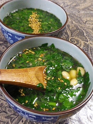 ネバネバモロヘイヤ大豆味噌汁