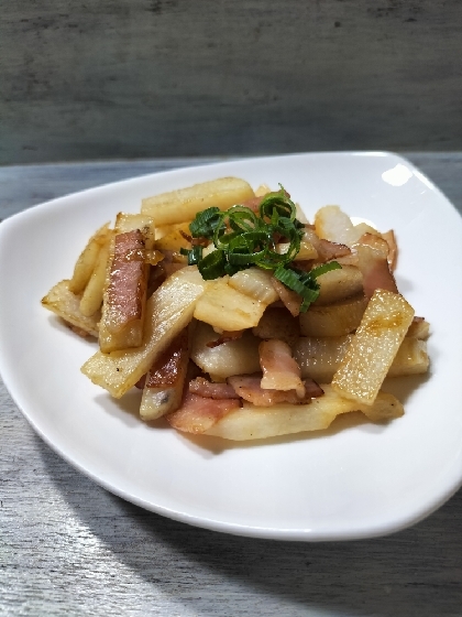 長芋と牛肉のバター醤油炒め