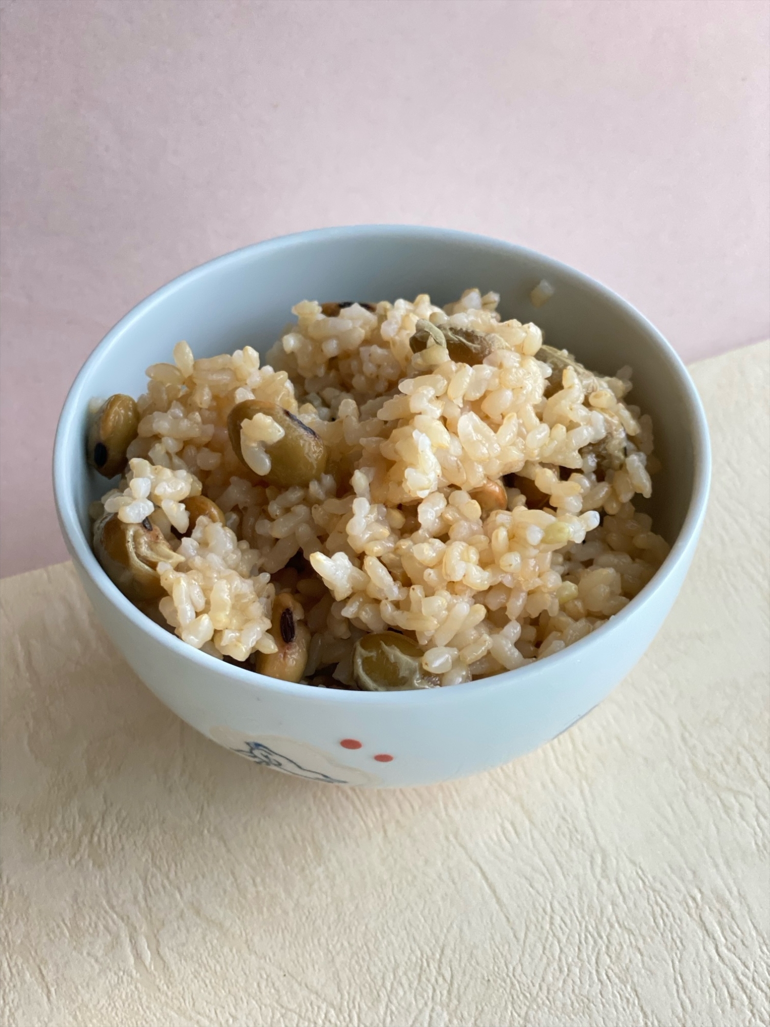 豆入り玄米ごはん（圧力鍋）（浸水）