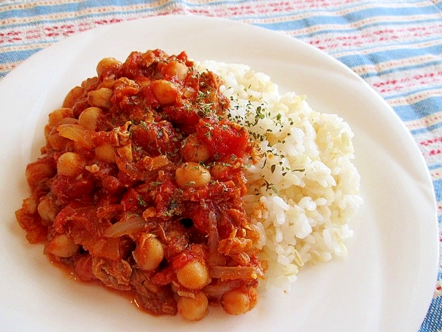 楽チン缶詰クッキング♪サバとひよこ豆のトマトカレー