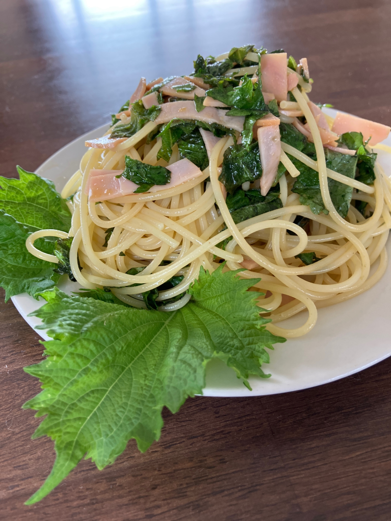 大葉とハムの柚子胡椒パスタ