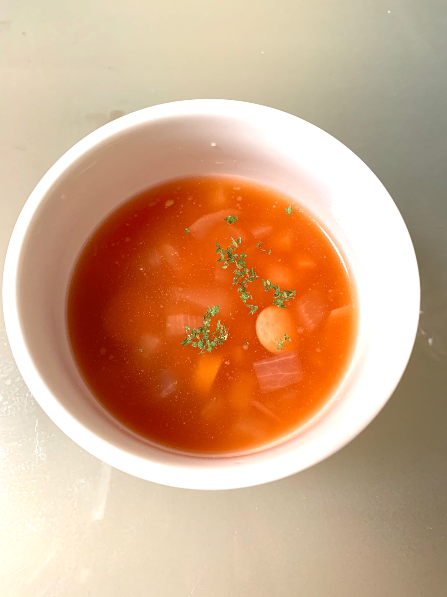 ＊トマトジュースで野菜スープ＊
