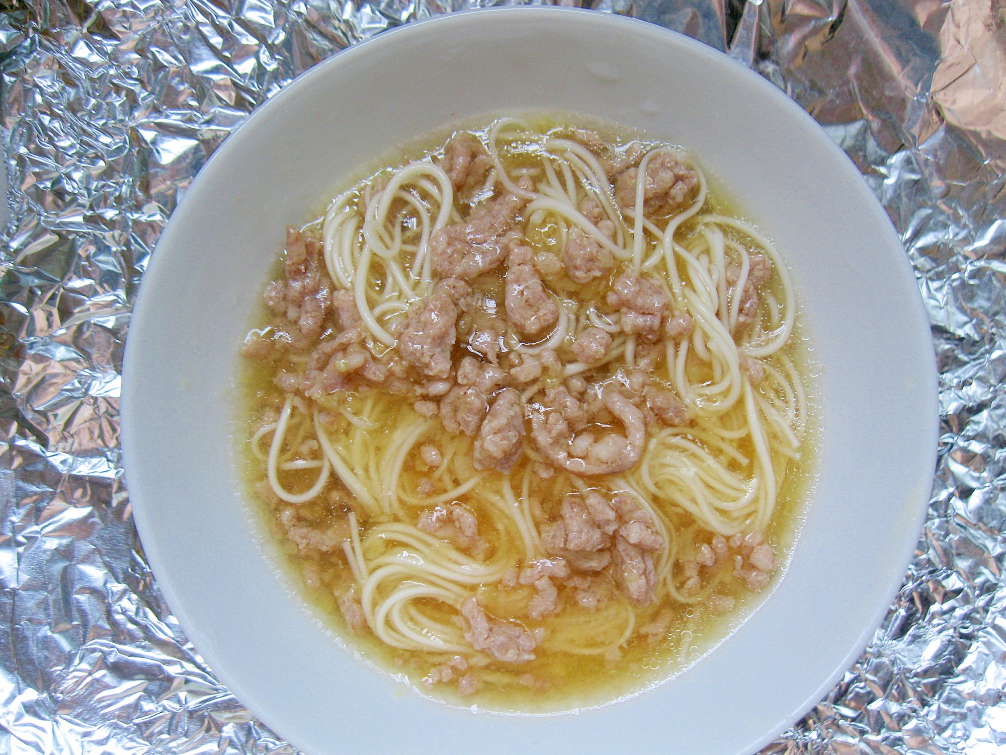 生姜とひき肉のそぼろあんかけそうめん