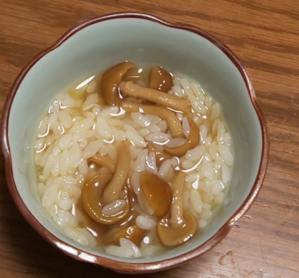 なめこ雑炊☆もち麦入りご飯で