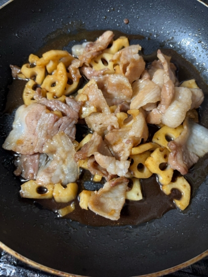 ✨豚肉れんこん甘辛炒め✨