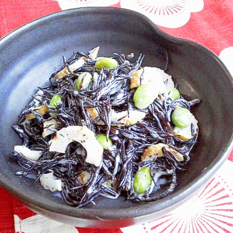 ひじきと枝豆の柚子胡椒マヨ和え
