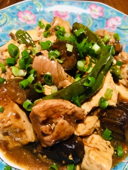 茄子と豆腐鶏肉の味噌炒め煮