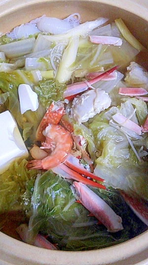 冬に☆海老と蟹の白菜鍋