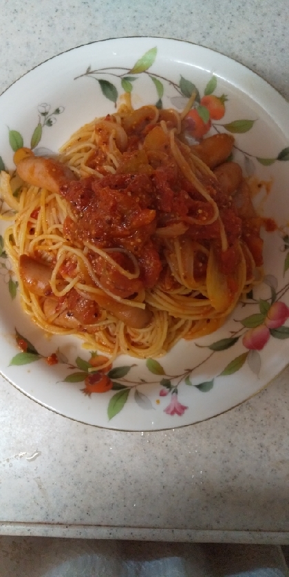 トマトマスタードスパゲッティ