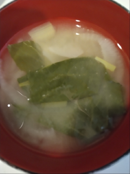 小松菜 と 玉ねぎの おみそ汁