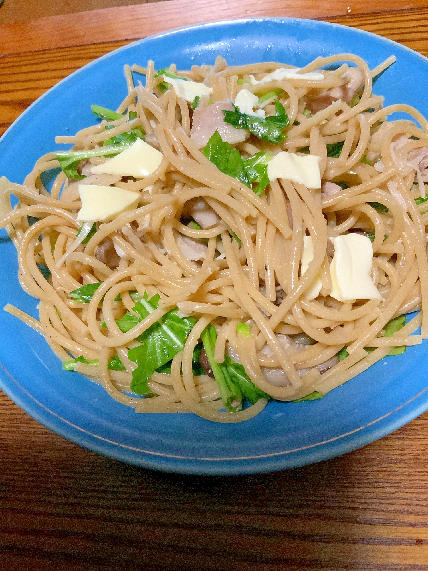節ガス＆ワンパンで♡豚XきのこXクレソンのパスタ