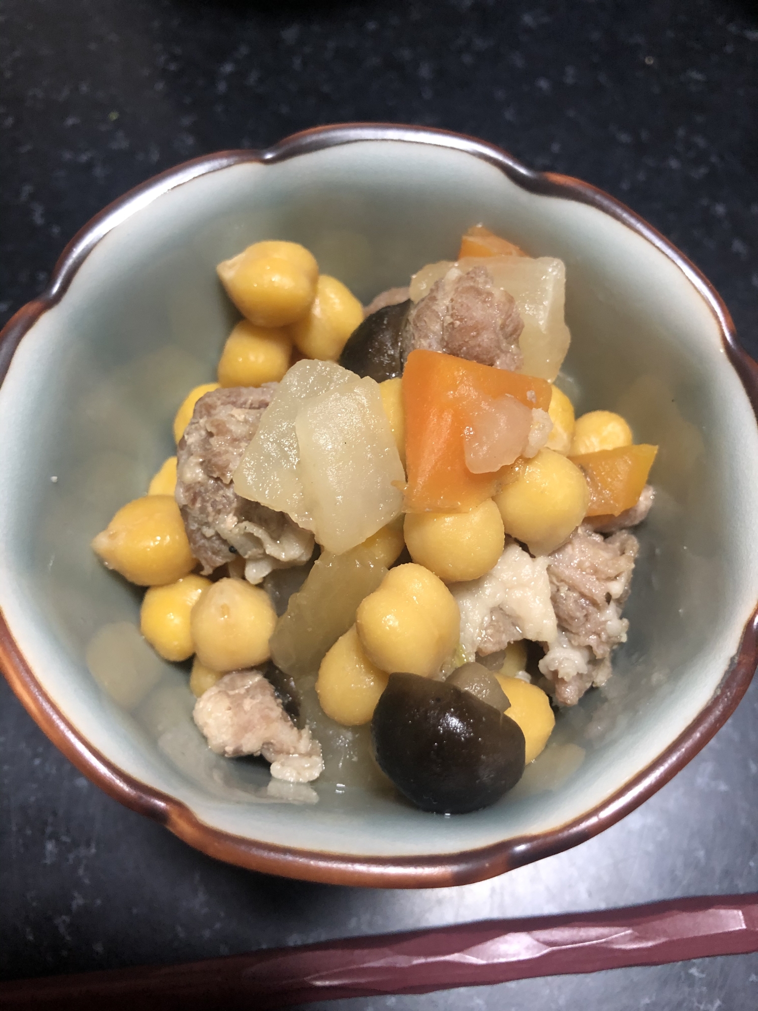 ひよこ豆で☆五目豆風煮物