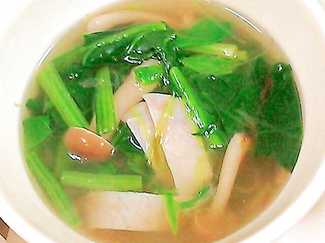 ほうれん草とハムとしめじのスープ レシピ 作り方 By Kuro 24 楽天レシピ