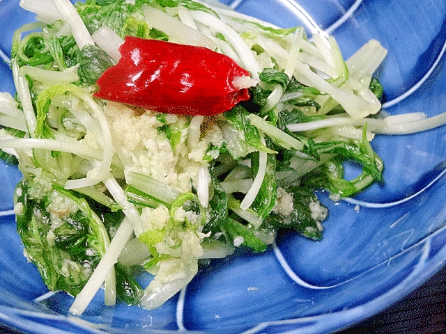 和朝食に☆　即席15分「水菜ワサビ漬け」