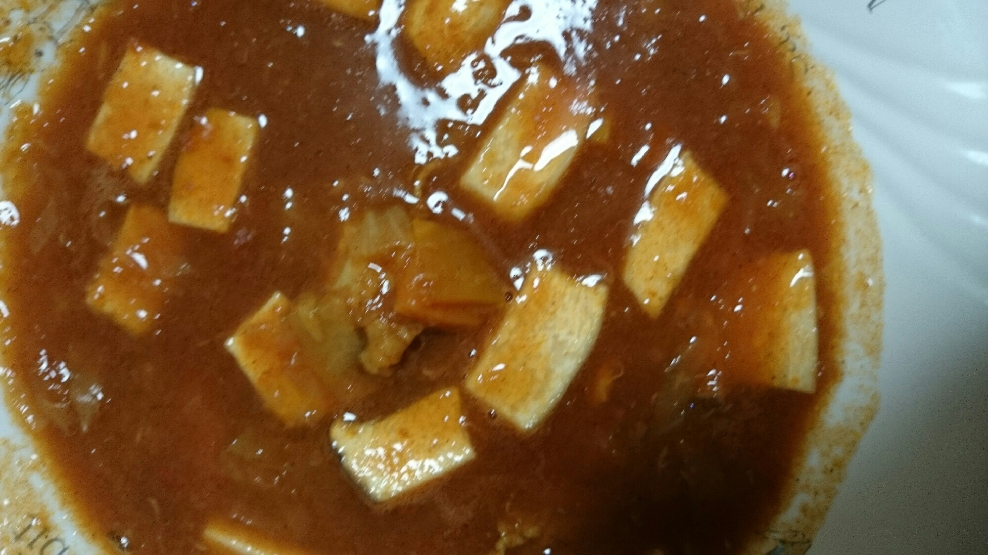 残りカレーでトマトスープ