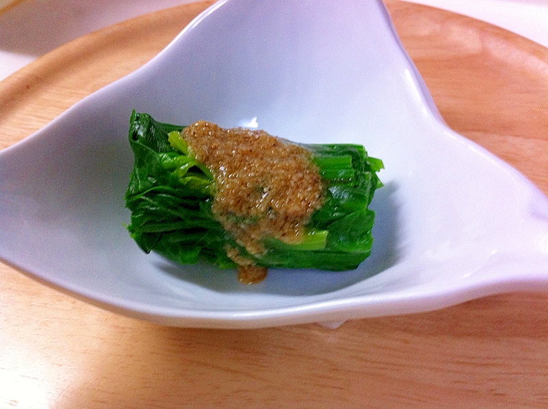 ほうれん草 すりごまドレッシングのおひたし レシピ 作り方 By Bebe2936 楽天レシピ