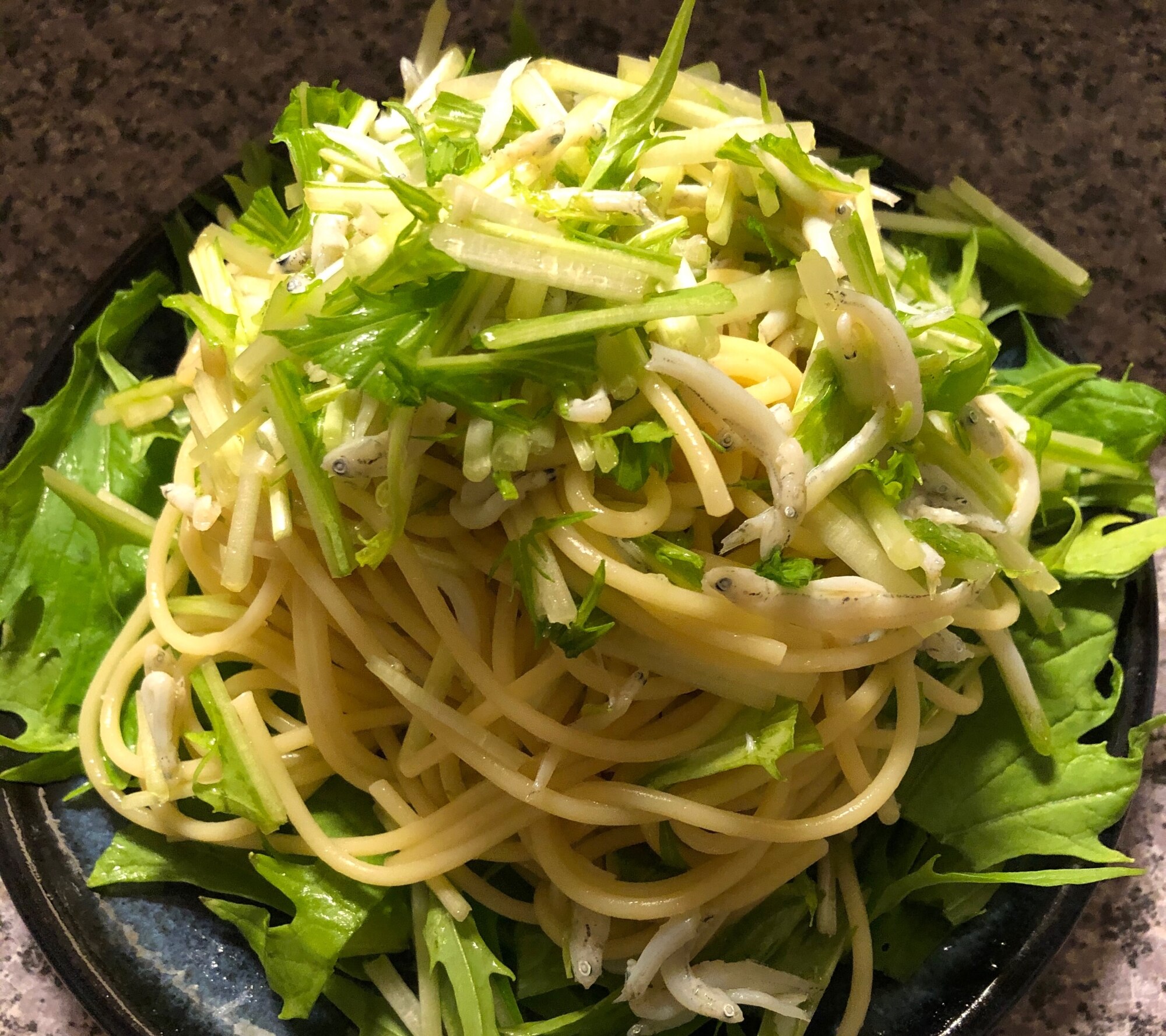 さっぱり しらすと水菜のスパゲティサラダ レシピ 作り方 By ヒメモ 楽天レシピ