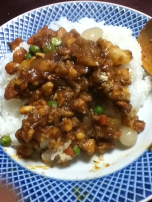 鳥ムネ肉でキーマカレー風