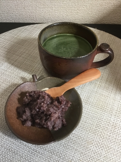 アイス抹茶ティー♪餡子入り