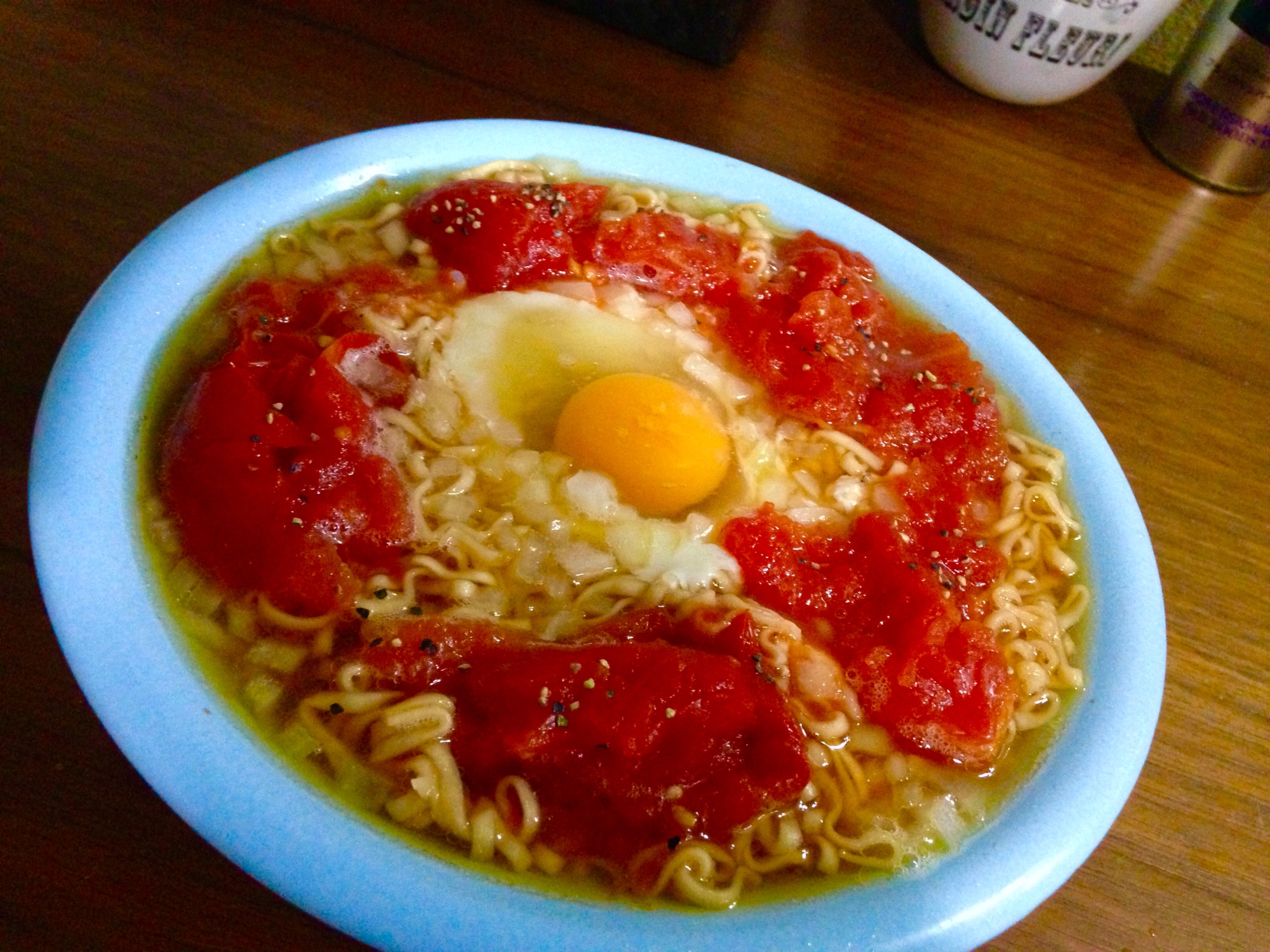 節約ランチ☆2度おいしいTOMATOチキンラーメン