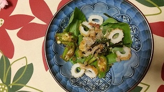 キャベツとちくわの塩昆布和え