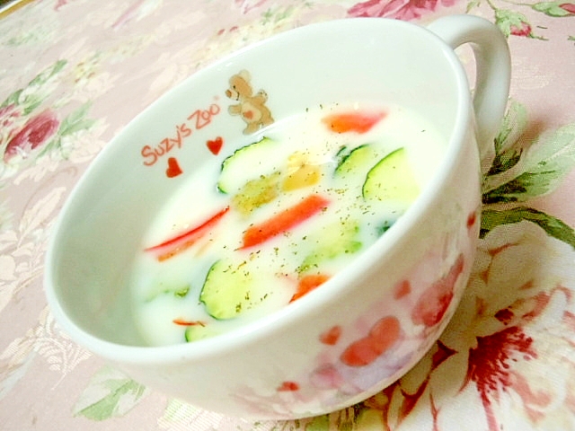 ❤南瓜と彩り野菜のバター・生姜ミルクスープ❤