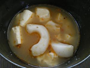 イカと豆腐のたべるラー油スープ